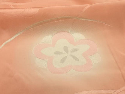 平和屋着物■長襦袢　袷　地紋起こし　芝花文　暈し染め　正絹　逸品　AABL4626sx