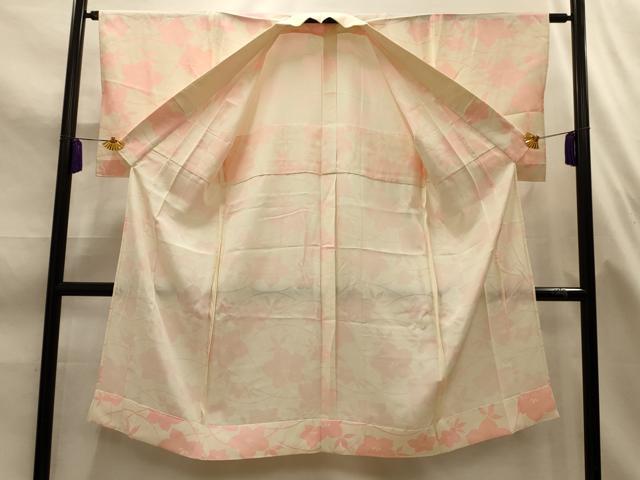 平和屋着物■長襦袢　無双仕立て　芝花文　正絹　逸品　AABL4630sx