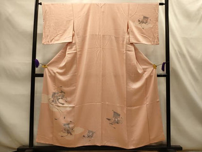 平和屋着物■訪問着　絞り　刺繍　几帳花文　金彩　正絹　逸品　AABL4633sx