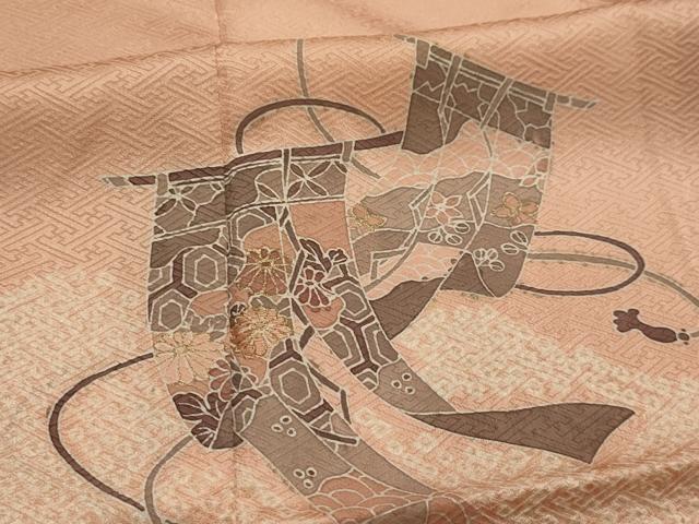 平和屋着物■訪問着　絞り　刺繍　几帳花文　金彩　正絹　逸品　AABL4633sx