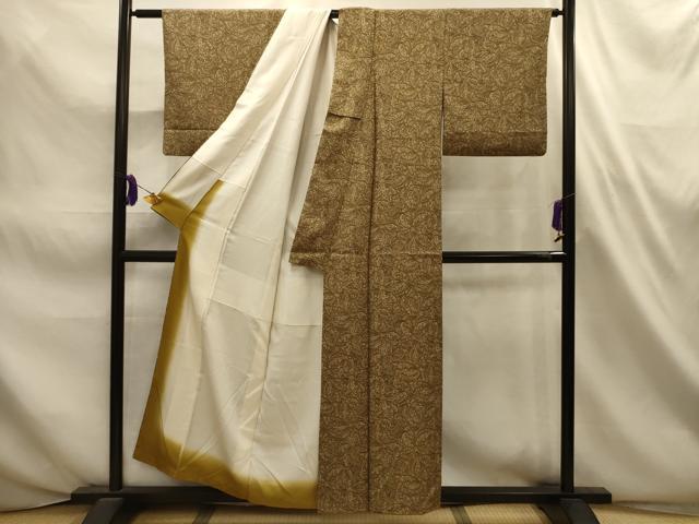 平和屋着物■上質な小紋　草花文　正絹　逸品　AABL4636sx