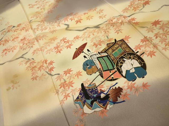 平和屋着物■訪問着　人物風景文　暈し染め　金彩　正絹　逸品　AABL4646sx
