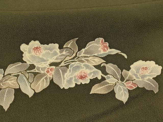 平和屋着物■上質な小紋　草花文　鬼しぼ縮緬　正絹　逸品　AABL4647sx