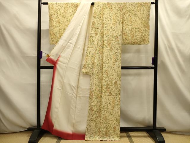 平和屋着物■上質な小紋　幾何学文様　正絹　逸品　AABL4653sx
