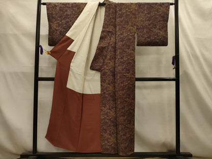 平和屋着物■上質な小紋　草花文　正絹　逸品　AABL4656sx