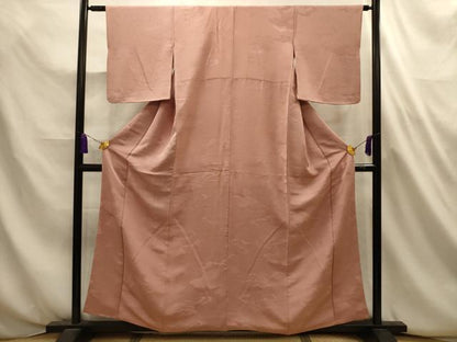 平和屋着物■上質な色無地　雲地紋　ときがら茶色　正絹　逸品　AABL4660sx