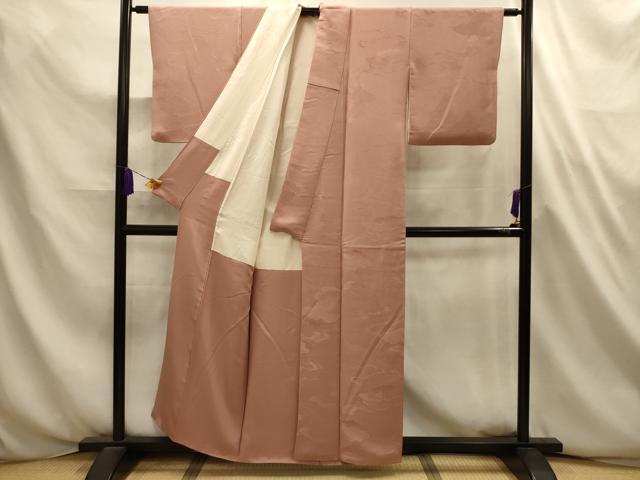平和屋着物■上質な色無地　雲地紋　ときがら茶色　正絹　逸品　AABL4660sx