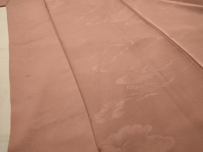 平和屋着物■上質な色無地　雲地紋　ときがら茶色　正絹　逸品　AABL4660sx