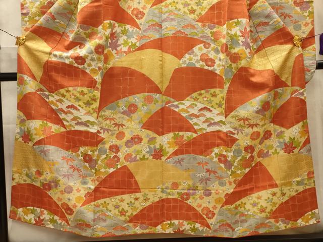 平和屋着物■豪華振袖　松竹梅花文　金糸　金彩　正絹　逸品　AABL4662sx