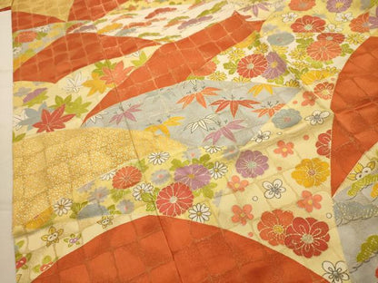 平和屋着物■豪華振袖　松竹梅花文　金糸　金彩　正絹　逸品　AABL4662sx