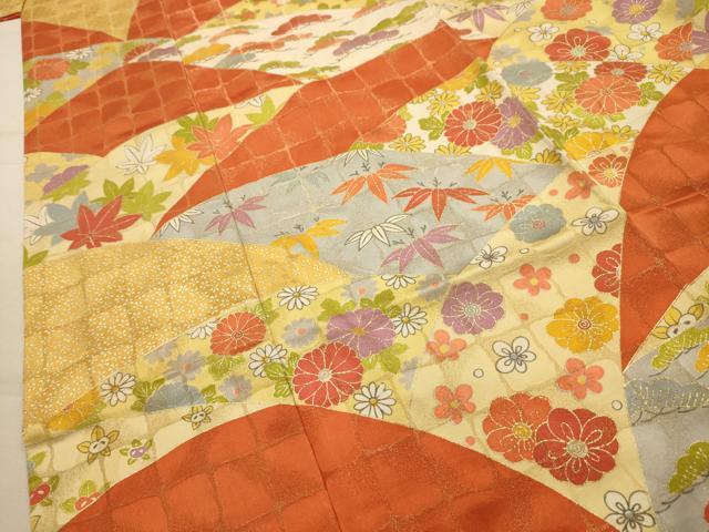 平和屋着物■豪華振袖　松竹梅花文　金糸　金彩　正絹　逸品　AABL4662sx