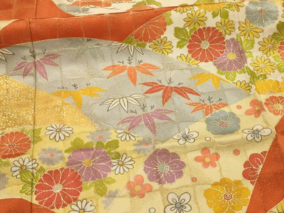 平和屋着物■豪華振袖　松竹梅花文　金糸　金彩　正絹　逸品　AABL4662sx