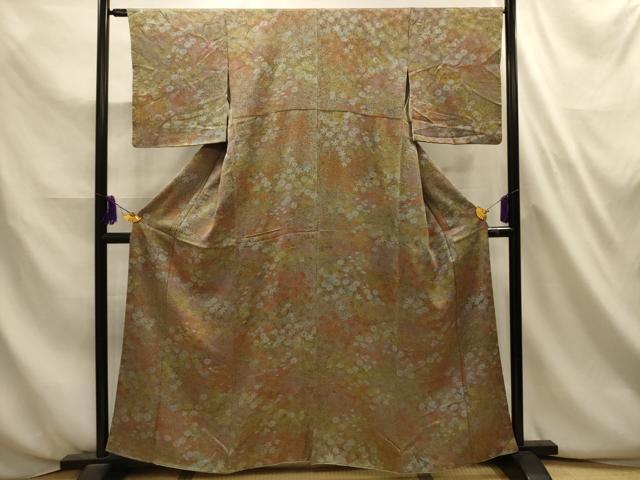 平和屋着物■上質な小紋　草花文　正絹　逸品　AABL4663sx