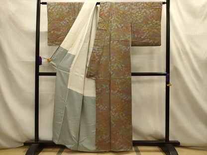 平和屋着物■上質な小紋　草花文　正絹　逸品　AABL4663sx