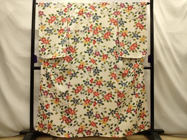 平和屋着物■上質な小紋　辻が花　正絹　逸品　AABL4664sx