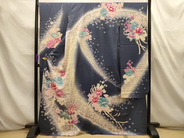 平和屋着物■豪華振袖　花束文　暈し染め　金彩　正絹　逸品　AABL4670sx