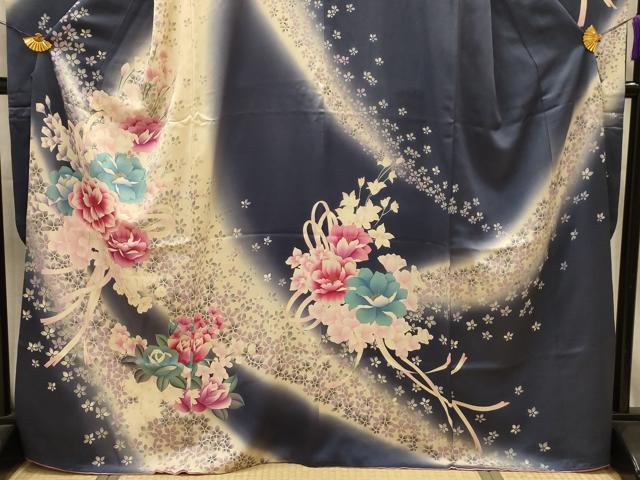 平和屋着物■豪華振袖　花束文　暈し染め　金彩　正絹　逸品　AABL4670sx