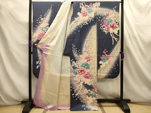 平和屋着物■豪華振袖　花束文　暈し染め　金彩　正絹　逸品　AABL4670sx