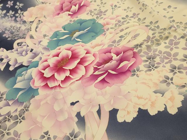 平和屋着物■豪華振袖　花束文　暈し染め　金彩　正絹　逸品　AABL4670sx