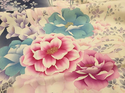 平和屋着物■豪華振袖　花束文　暈し染め　金彩　正絹　逸品　AABL4670sx