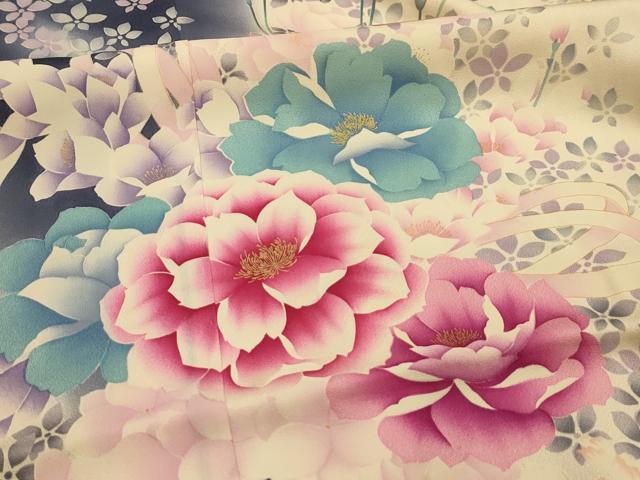 平和屋着物■豪華振袖　花束文　暈し染め　金彩　正絹　逸品　AABL4670sx