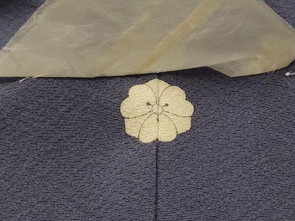 平和屋着物■上質な色無地　紋意匠　藤煤竹色　正絹　逸品　AABL4671sx