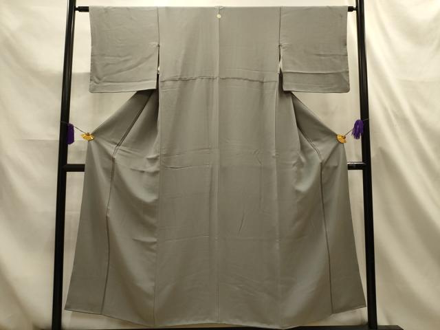 平和屋着物■上質な色無地　紋意匠　利休白茶色　正絹　逸品　AABL4672sx