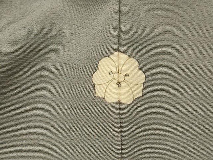 平和屋着物■上質な色無地　紋意匠　利休白茶色　正絹　逸品　AABL4672sx