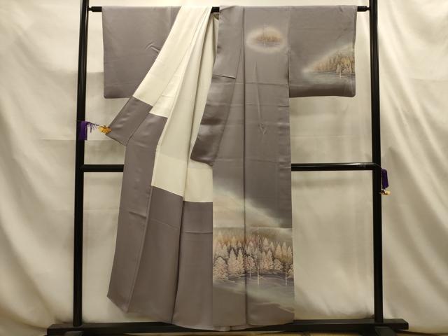 平和屋着物■訪問着　風景文　暈し染め　正絹　逸品　AABL4673sx