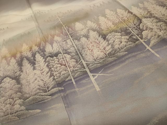 平和屋着物■訪問着　風景文　暈し染め　正絹　逸品　AABL4673sx