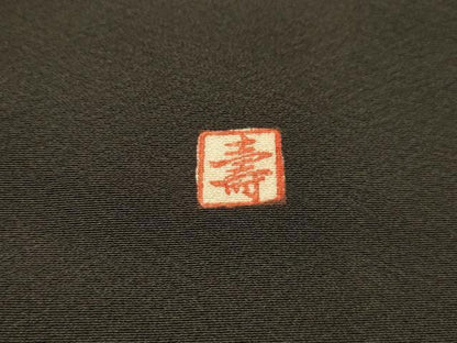 平和屋着物■豪華黒留袖　作家物　駒刺繍　束ね熨斗扇面花文　金彩　正絹　逸品　AABL4675sx