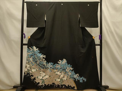 平和屋着物■豪華黒留袖　作家物　花籬文　正絹　逸品　AABL4678sx