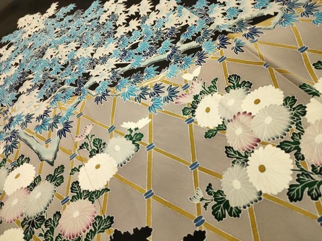 平和屋着物■豪華黒留袖　作家物　花籬文　正絹　逸品　AABL4678sx