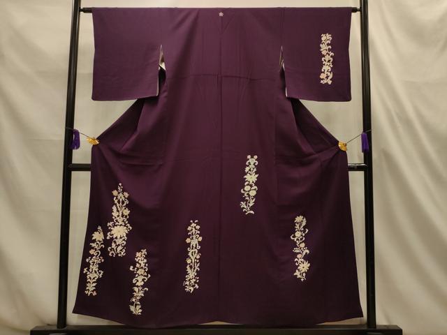 平和屋着物■訪問着　刺繍　草花文　金糸　西武百貨店扱い　正絹　逸品　AABL4682sx