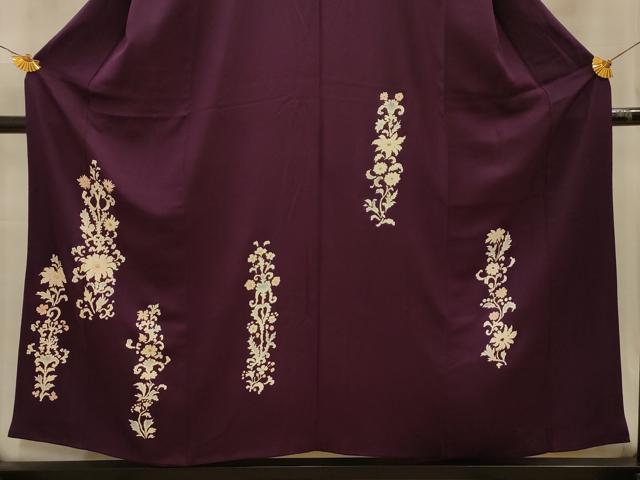 平和屋着物■訪問着　刺繍　草花文　金糸　西武百貨店扱い　正絹　逸品　AABL4682sx