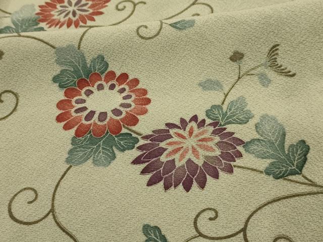 平和屋着物■上質な小紋　花唐草文　正絹　逸品　AABL4683sx