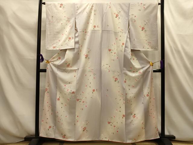 平和屋着物■上質な小紋　更紗花文　暈し染め　正絹　逸品　AABL4686sx