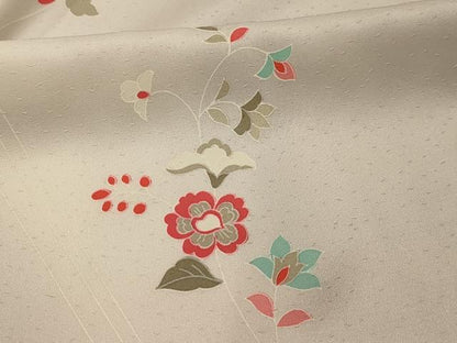 平和屋着物■上質な小紋　更紗花文　暈し染め　正絹　逸品　AABL4686sx