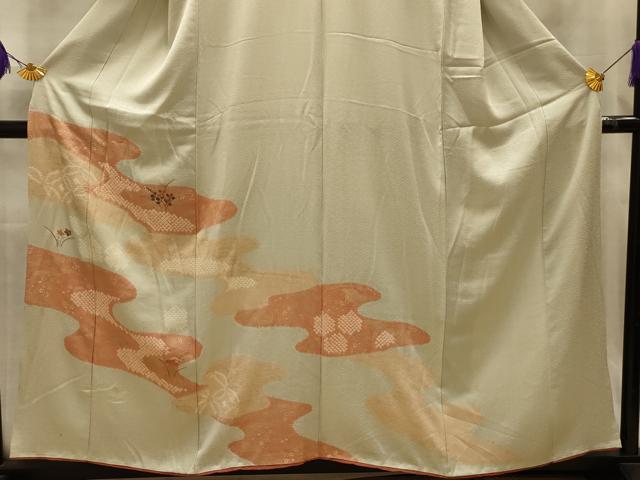 平和屋着物■訪問着　絞り　刺繍　霞取花文　金彩　正絹　逸品　AABL4687sx
