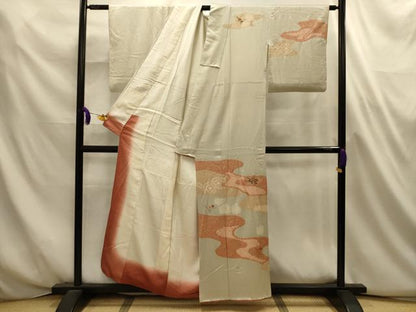 平和屋着物■訪問着　絞り　刺繍　霞取花文　金彩　正絹　逸品　AABL4687sx