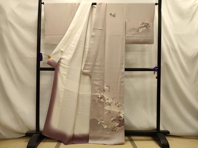 平和屋着物■訪問着　流水花鳥文　暈し染め　正絹　逸品　AABL4688sx