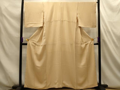 平和屋着物■上質な色無地　間道　丁子色　正絹　逸品　AABL4691sx