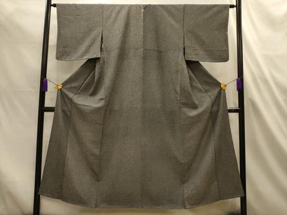 平和屋着物■江戸小紋　鮫小紋柄　黒地　正絹　逸品　AABL4693sx