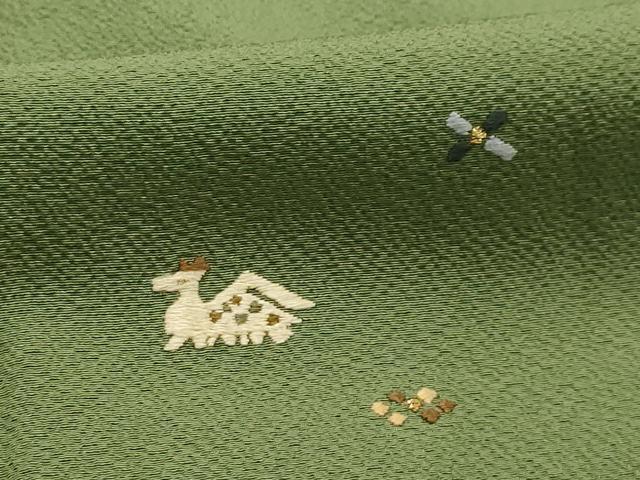 平和屋着物■訪問着　刺繍　有栖川花文　金糸　正絹　逸品　AABL4695sx