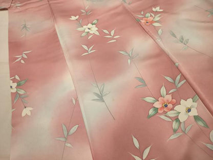 平和屋着物■上質な小紋　草花文　暈し染め　正絹　逸品　AABL4697sx