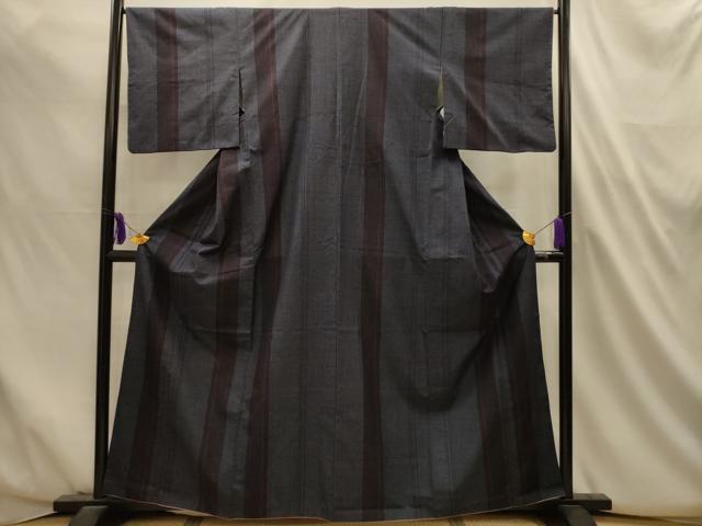 平和屋着物■結城紬　100亀甲　間道　正絹　逸品　AABL4698sx