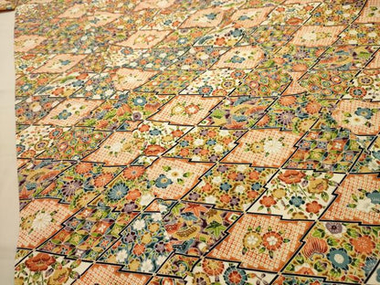 平和屋着物■上質な小紋　松皮菱吉祥花文　正絹　逸品　AABL4699sx