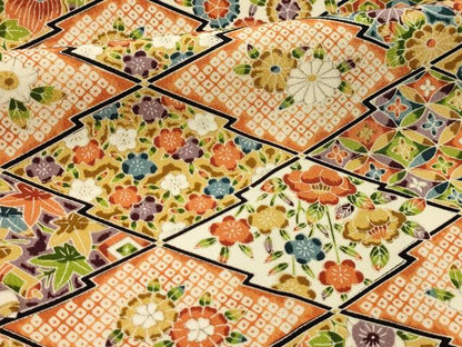 平和屋着物■上質な小紋　松皮菱吉祥花文　正絹　逸品　AABL4699sx