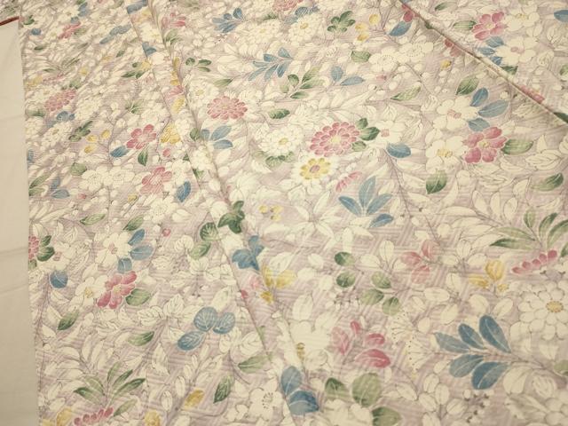平和屋着物■上質な小紋　草花文　正絹　逸品　AABL4700sx