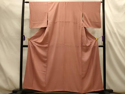 平和屋着物■江戸小紋　万筋　白色×赤錆色　正絹　逸品　AABL4701sx